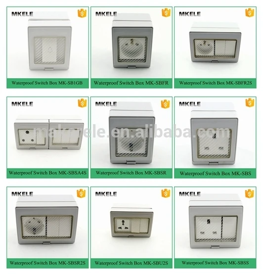 MK-SBSA4S наивысшего качества Лучшая цена настенное крепление 4 банды розетка для управления светом 16A 250 В электрическая Водонепроницаемая коробка с кнопкой