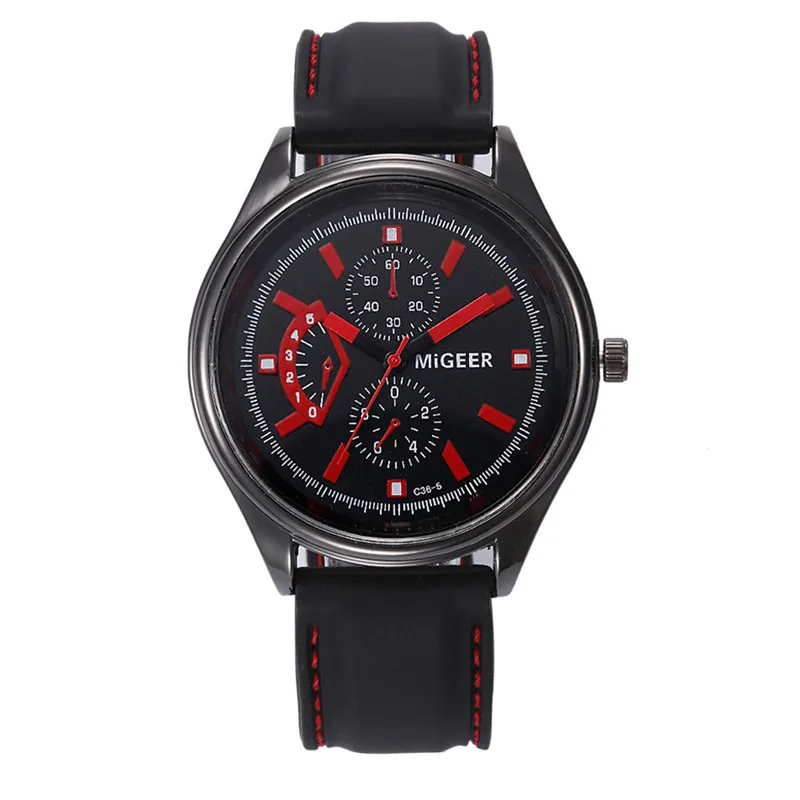 Men s Black Silicone Belt Stainless Steel Sports Quartz Watch Simple Casual Outdoor Live CS Game Sports Classic Male Clock A1