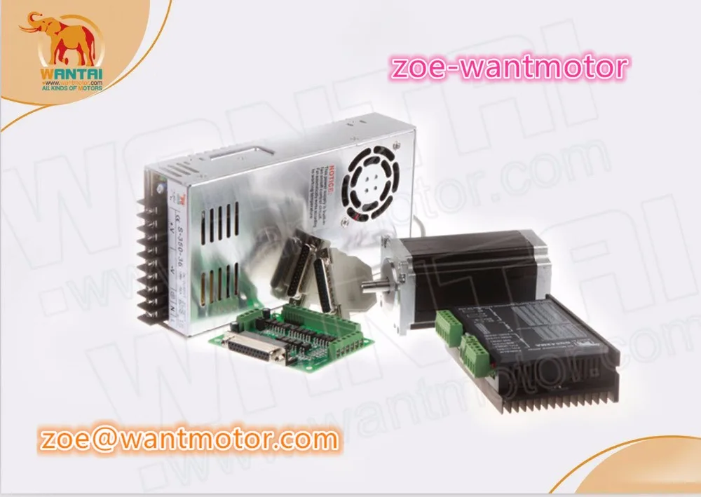 От DE и EU бесплатно! CNC Wantai 1 Ось Nema 23 шаговый двигатель двойной вал 57BYGH115-003B+ Драйвер DQ542MA 50 в 4.2A 128 микро