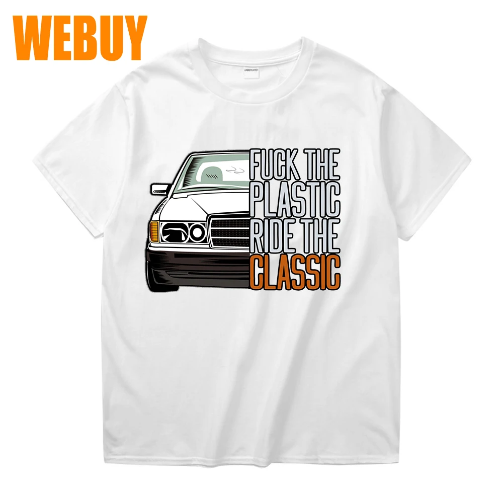 Nuevo diseño W201 Mercedes t camisa de coche de moda Casual 100% algodón camisetas Fit para hombre Camiseta de verano