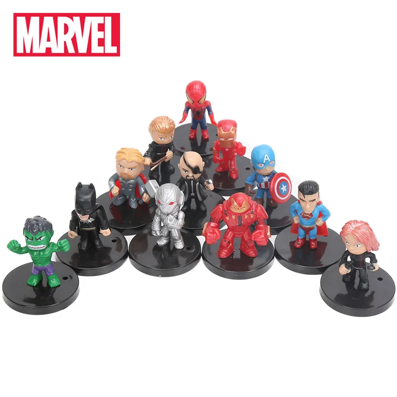 4 5 см 12 шт./компл. Marvel игрушки фигура Мстителей набор Q версия Железный человек Тор