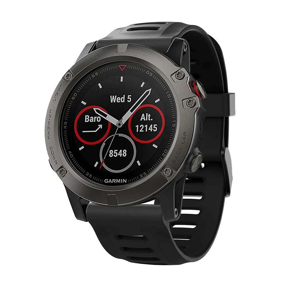 Для Garmin Fenix 5X5 5S Plus 3 3 HR 26 22 20 мм ремешок для часов быстросъемный силиконовый легкий ремешок - Цвет: Черный