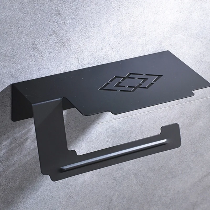 Toilet Paper Holder Tissue Metal Stainless Steel Antique Black Paper Towel Roll Holder with Mobile Shelf for WC Bathroom Kitchen Toilet Paper Holder Tissue Metal Stainless Steel Antique Black Paper Towel Roll Holder with Mobile Shelf for WC Bathroom Kitchen