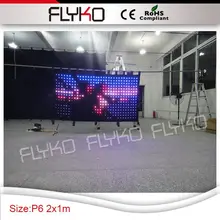 P6 1 м* 2 м комический полноцветный прочный светодиодный видео занавес свадебный светодиодный занавес