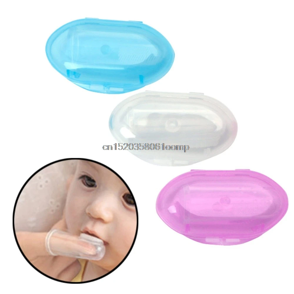 New Kids Infant Soft Silicone Finger Toothbrush Teeth Rubber Massager Brush Box #K4UE# Drop Ship