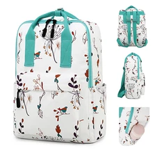 Классический Свежий цветок птицы печати женский рюкзак портативный школьные сумки для девочек подростков колледжа леди дорожные сумки для ноутбуков