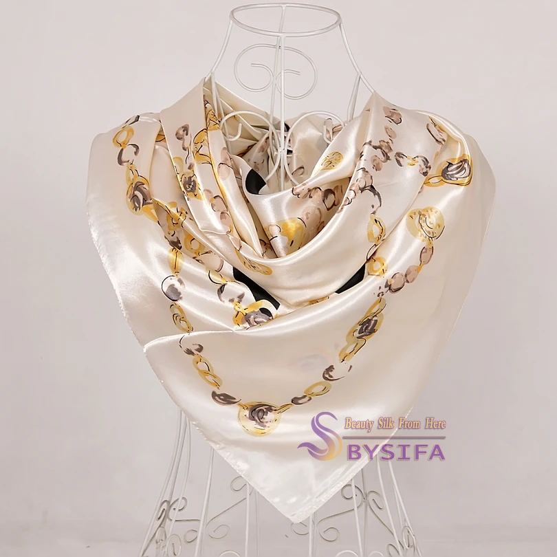 [BYSIFA] женский розовый Шелковый шарф, шаль, весна-осень, большие оранжевые и зеленые квадратные шарфы, шарф-накидка нового дизайна для девушек
