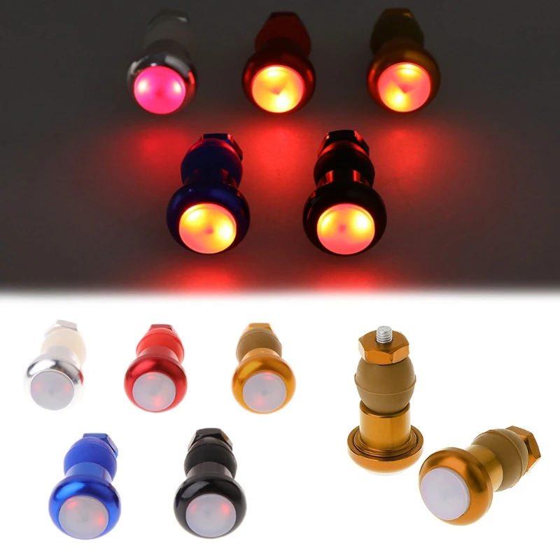 

2 Pcs Aluminum Alloy Rubber Night Cycling Safety Bicycle Turn Light Bike 16-23mm Handlebar Plugs Warning Lamp