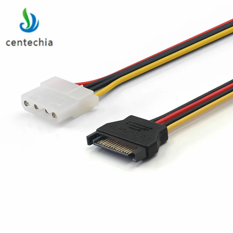 Высокое качество 15 Pin SATA Male до 4 Molex Female IDE HDD Power жесткий диск Кабельный адаптер