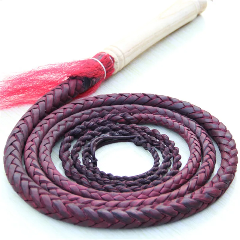 Hand Made Braided Horse Whips Flogger Horse Racing Genuine Bull Leather Equestrian Horse Riding