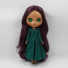 Цена Обнаженная кукла Blyth, фиолетовые волосы черная кожа Заводская кукла Модная Кукла подходит для DIY Изменить игрушка BJD для девочек