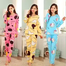 Spring Autumn thin pajamas sets Character Animal Ear pajamas cartoon sleepwear ladies pijama sleep lounge sets Free shipping