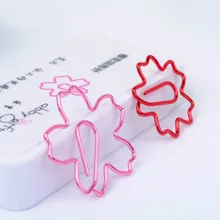 

flowers Paper clip bookmark supplies student stationery storage befriend metal red pink paper clips