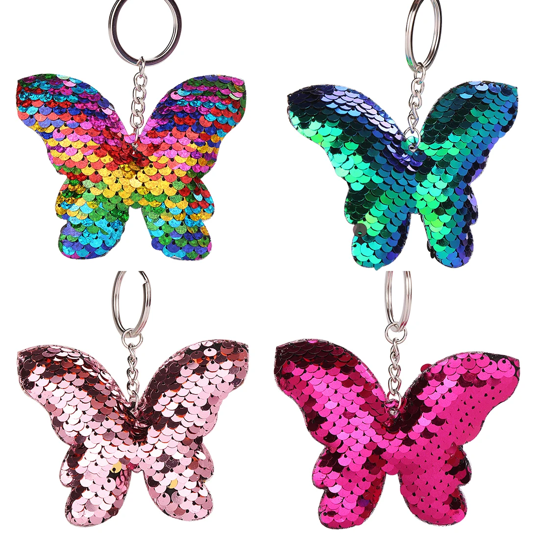 Key Chain Gift For Women Girl Hot Creative butterfly shape sequin
