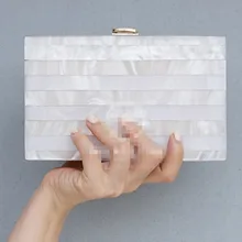 Для женщин сумка-мессенджер Сумки клатч Для женщин Сумки прозрачный жемчужно-белый perspex сцепления вечерняя сумочка акриловые мешок