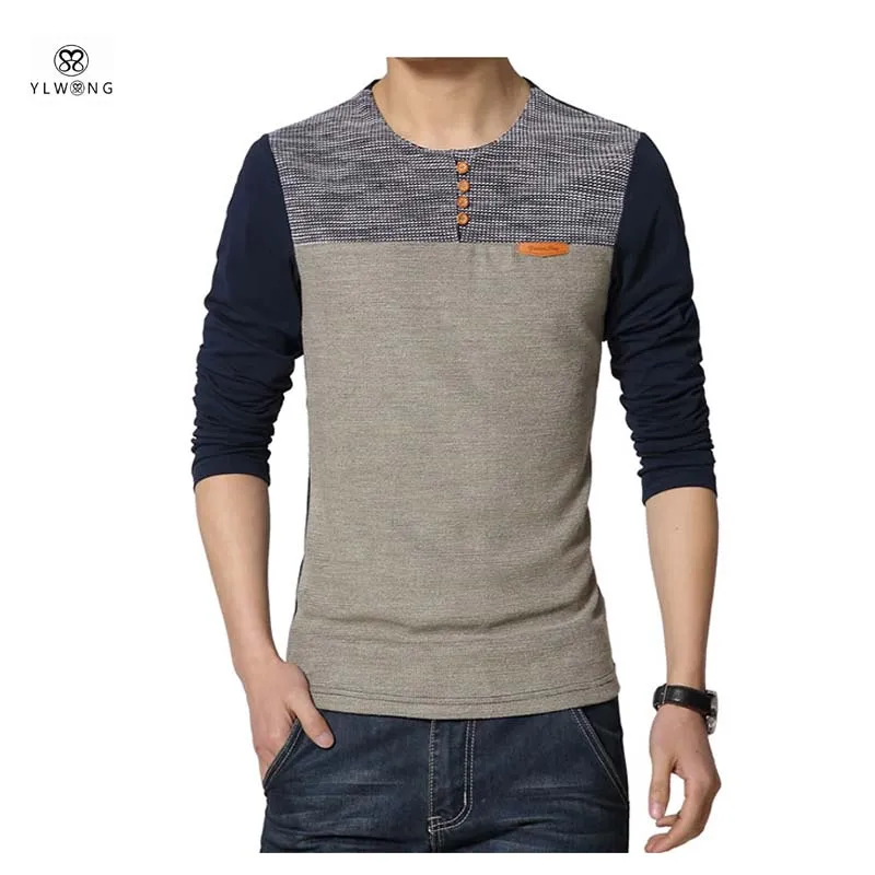 Plus Size Men T Shirt Long Sleeve Cotton Brand T shirts 5XL Red Men's