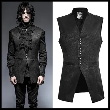 

Punk Rave Mens Vest Damask Waistcoat Vest Jacket Victorian Steampunk Gothic Vintage Cosplay Costume