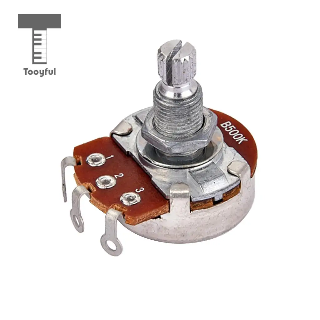 Tooyful 2 Pieces Taper B500K Potentiometer Audio Tone Pots 18mm Split Shaft for Electric Guitars Bass Parts 