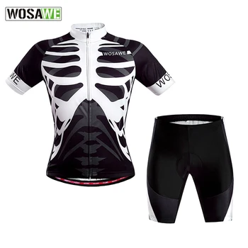 

WOSAWE Men Summer Cycling Short Sleeve Jersey+4D Gel Padded Shorts Set Quick-Dry Bicycle Clothing MTB Road Bike Sportswear Suit