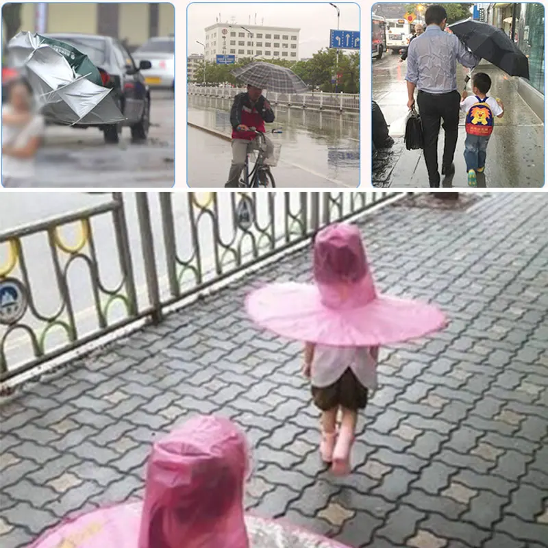 UFO Baby Raincoat Rain Hat Umbrella Cover Cloak Non Handle Rain Cape Creative Design Funny Baby Outdoor Boys Girls Windproof