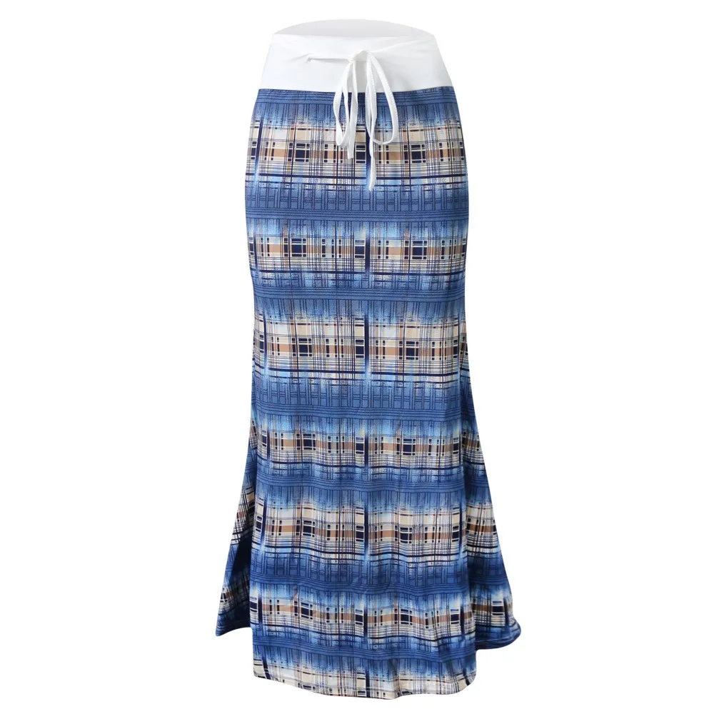 Женская летняя длинная юбка с цветочным принтом 2019 Faldas Largas Sexy Knit Женская юбка карандаш Jupe Longue Bohemian Saia Longa длинная юбка
