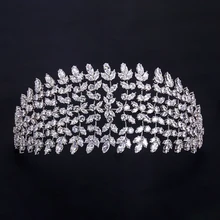 Jankelly Модные женские свадебные головные уборы с кубиком циркония свадебные аксессуары для волос головной убор свадебные диадемы для волос