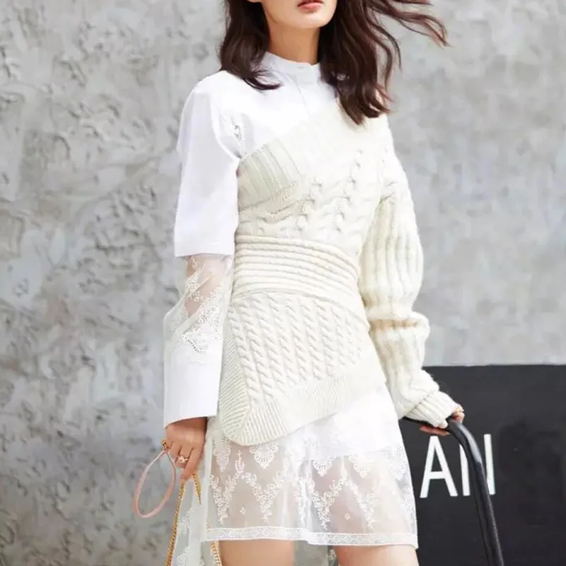 

2019 Spring New Sweater Star The Same Slimming Thin Outside Set Head Knitted Bottom Shirt Female Long Sleeves Women Sweaters