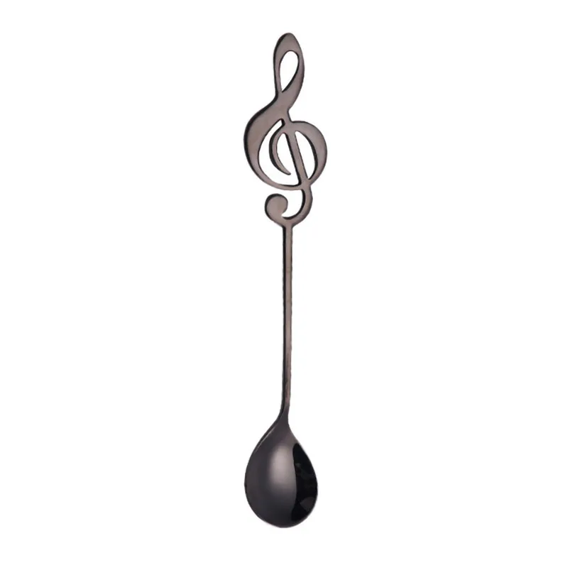 Colorful Stainless Steel Notes Spoon Coffee Dessert Scoop Teaspoon Music Theme Ice Cream Stirring Spoon Tea Spoon 40JY1508