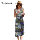 Save 1.68 on Yibaka 2017 Europe and the United States new summer Bohemian long women dress round neck sleeveless printing summer dress women