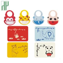 Детские нагрудники из водонепроницаемого силикона, Слюнявчики для кормления, Слюнявчики для новорожденных, Мультяшные фартуки с животными, детские нагрудники, Слюнявчики и салфетки