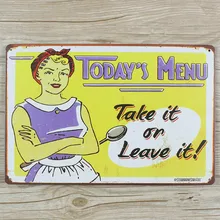 Лидер продаж "Сегодня меню" Винтаж покраска металла олова Знак Бар Паб обои Декор Ретро Фреска плакат Craft 20x30 см