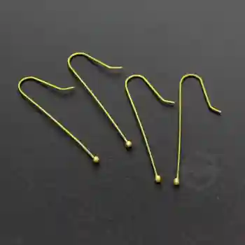 

49MM Raw Brass Long Ball Pin End Beading Earrings Hook DIY Findings 1706012