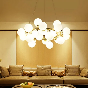 

Nordic simple living room restaurant elements chandelier post-modern art bedroom creative clothing store magic beans glass chand
