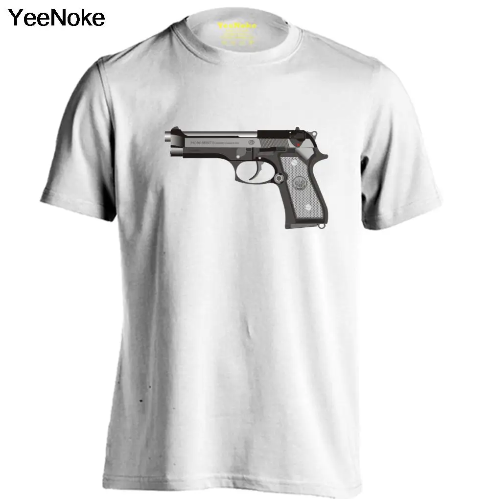 Pistol bereta M92F Mens & Womens Printing T Shirt Short Sleeve T Shirt