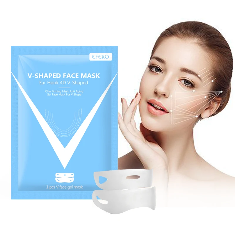 Dropship Efero 4D Double V Face Shape Tension Firming Mask Paper Slimming Eliminate Edema Lifting Firm Thin Masseter Face 1~6PCS