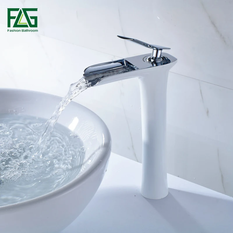 

FLG Waterfall Basin Faucets Single handle Bathroom Faucet Basin Mixer Tap Bath Antique Faucet Brass Sink Water Crane 130-22C