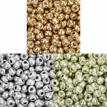 

LOULEUR Aprox 500pcs Gold/Silver Color Round Czech Glass Seed Spacer Beads 1mm Hole Glass Beads For Bracelet Jewelry Making DIY