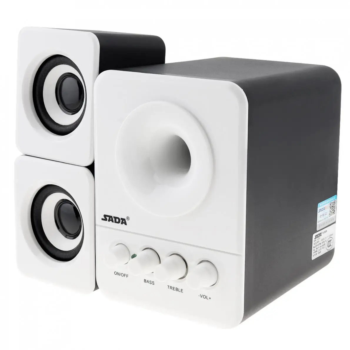 SADA Wired Mini Bass Cannon 3W PC Combination Speaker Column Computer Speaker with 3.5mm Stereo Jack and USB 2.1 Wired Powered