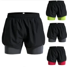 Новые мужские 2 в 1 Мужские шорты для бега спортивные шорты быстросохнущие тренировки, упражнения, физкультура, велосипедные шорты для бега с более длинным вкладышем