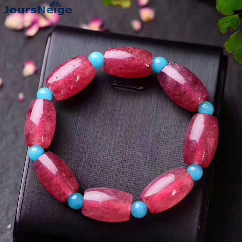 Wholesale Strawberry Natural Crystal Bracelets Bucket Beads Hand String Beauty for Women Single lap Bracelet Jewelry JoursNeige | Украшения