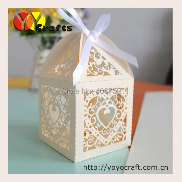 В форме сердца слоновой кости небольшие подарочные коробки для свечей выгодные Свадебные благодарственные подарки коробка для гостей