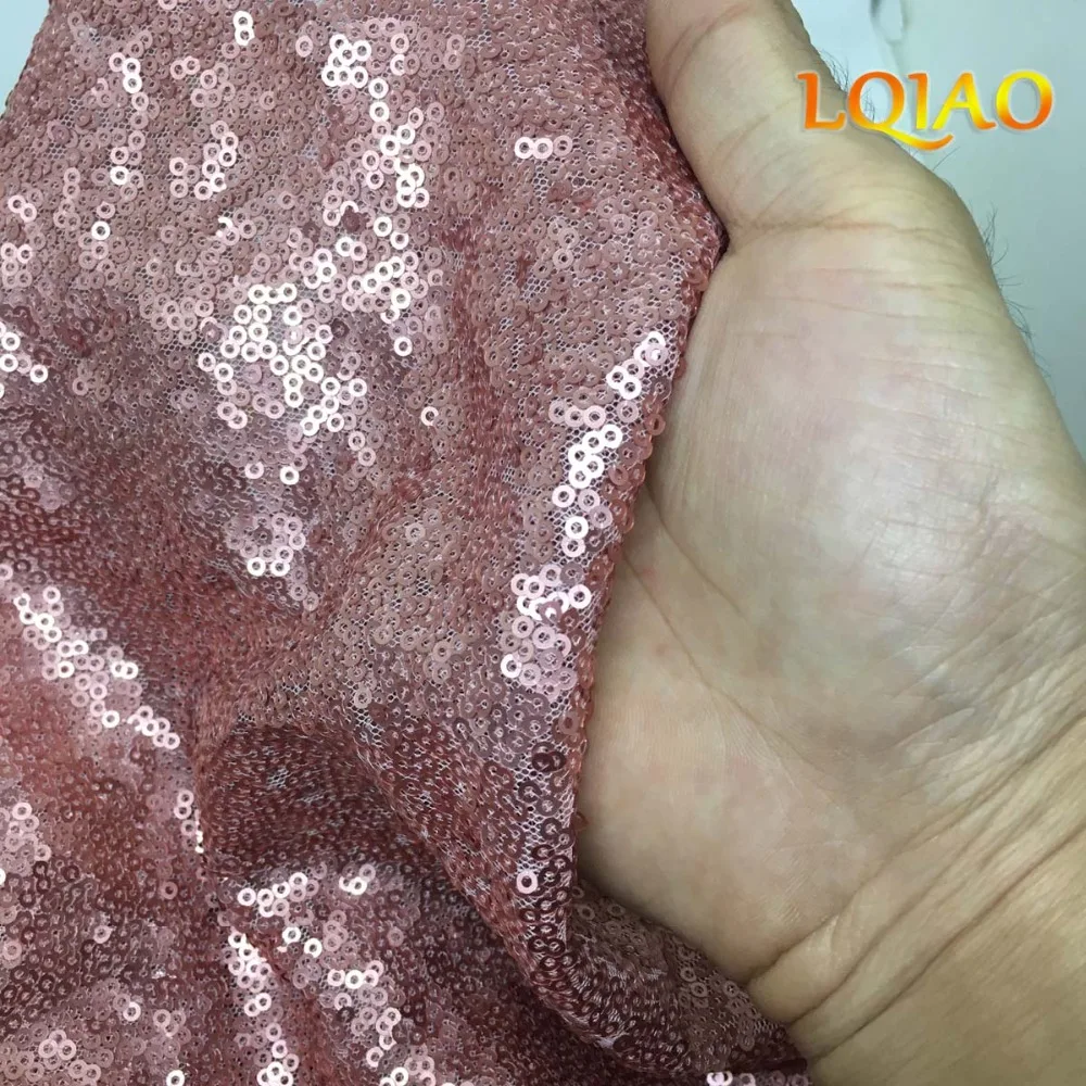 3 Meters High Quality Sequin Fabric Blush Sparkly Embroidered Mesh lace