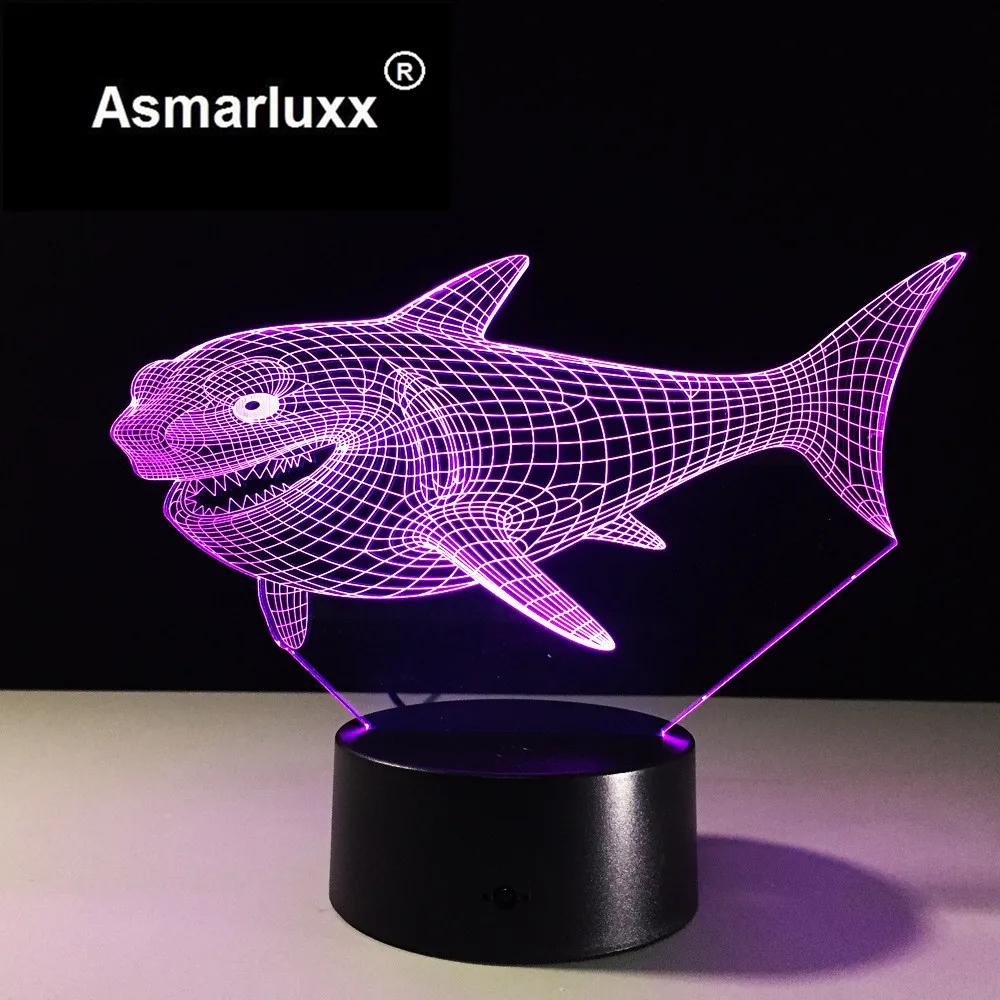 Asmarluxx Shark 3d led lamp0003