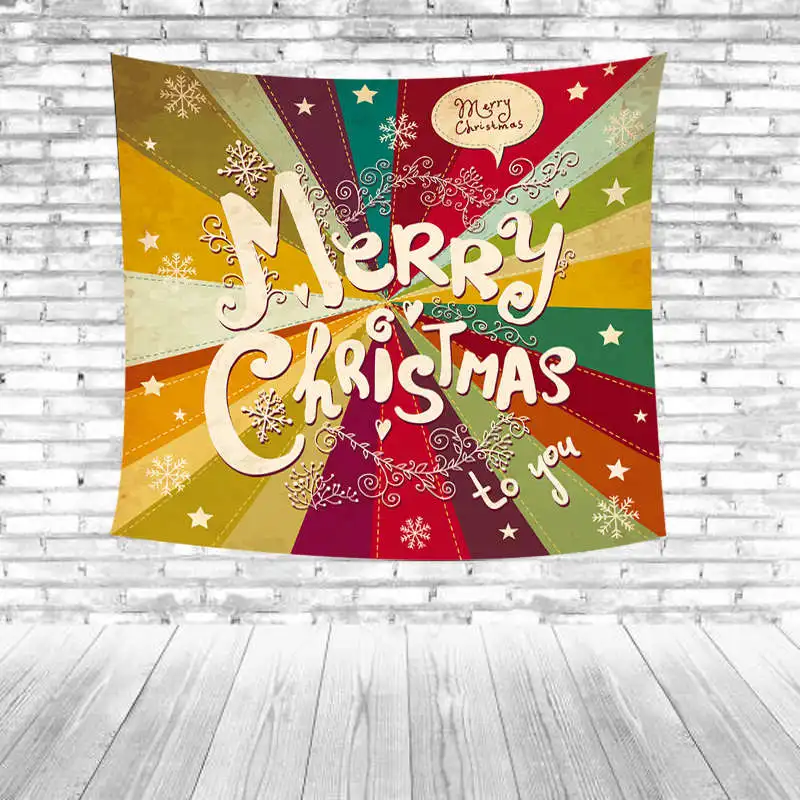 Ностальгический стиль мультфильм узор Настенный декор гобелен Санта Клаус Лось новогодняя елка, для дома спальни простыни скатерти одеяло - Цвет: 8