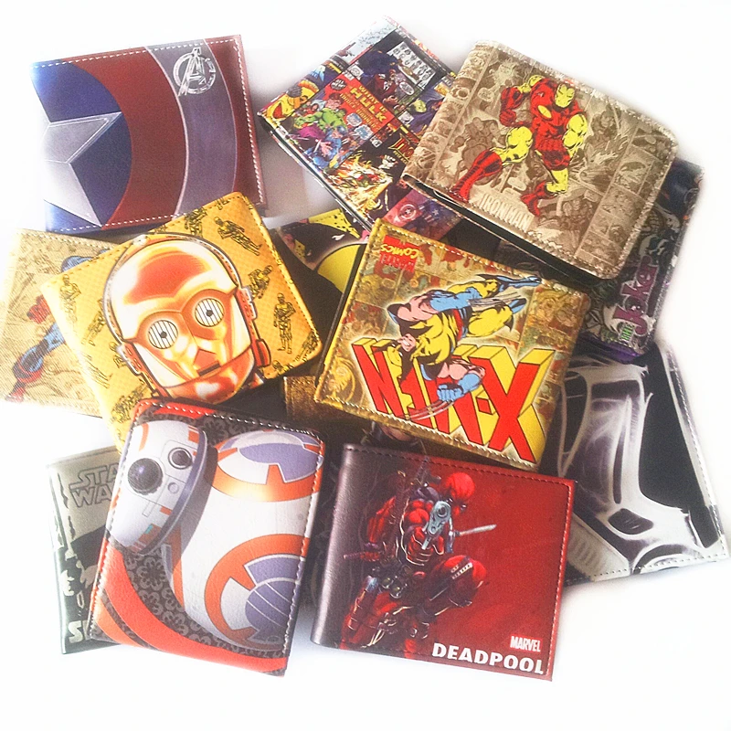 

DHL Free Shipping Cartoon Comics Wallet The Walking Dead Harry Potter Credit Oyster License Card Man Wallets Two Fold Purse