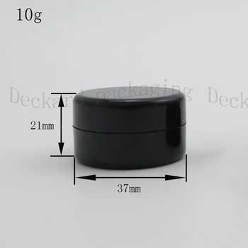

10g 20g 100pcs empty small plastic bottle jars containers with black color for storage,black cream tin for skin cream nail art