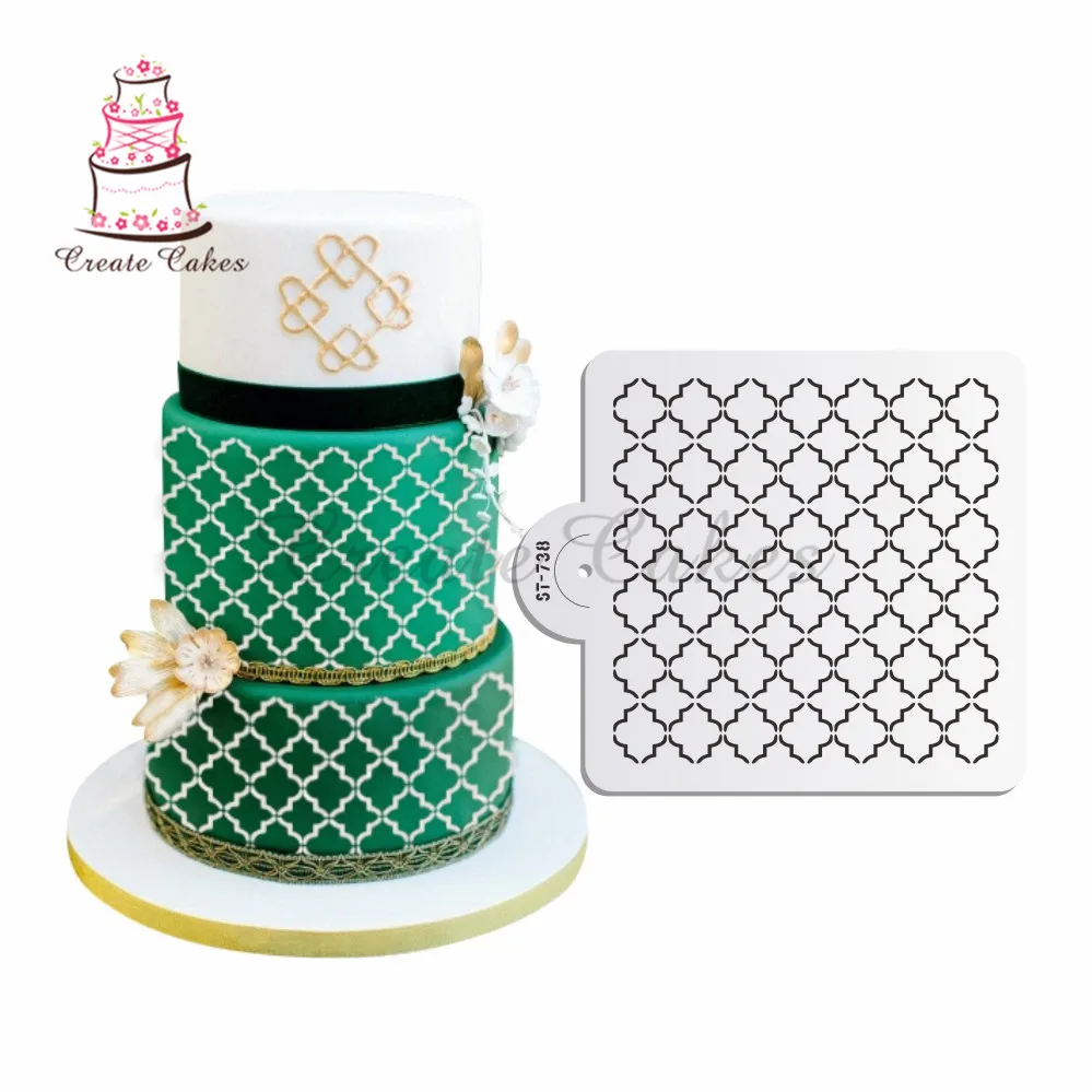 Plastic Cookie Cake Stencil Fondant Tool Decor for Cake Wedding Flower Party  Kr 