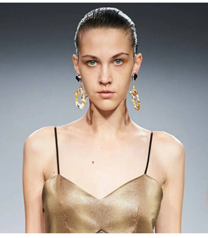 

Yhpup Trendy Acrylic Irregular Geometric Brand ZA Dangle Earrings Temperament Bohemia Hollower pendientes mujer moda 2019 Party