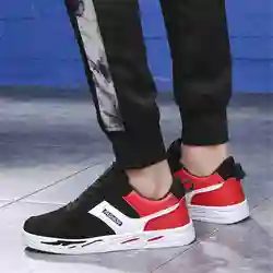 2019 г. Всесезонная мужская повседневная обувь на плоской подошве на шнуровке, новый стиль, уличные Нескользящие мужские кроссовки, черный