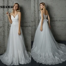 

2019 Beach Wedding Dresses Lace Bridal Gowns Tulle Fairy Simple Vestidos De Noiva Custom Make Chic Bride Dress